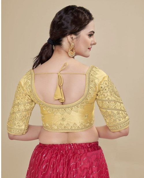 MK Women's Phantom Stitched Blouse With 3/4 Sleeve  with Hook for Casual Party & Festive Wedding for Womens & Ladies Pack of 1.