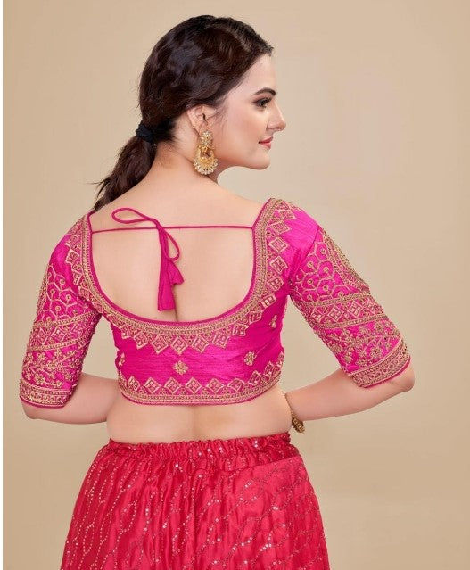 MK Women's Phantom Stitched Blouse With 3/4 Sleeve  with Hook for Casual Party & Festive Wedding for Womens & Ladies Pack of 1.
