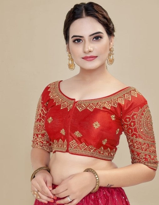 MK Women's Phantom Stitched Blouse With 3/4 Sleeve  with Hook for Casual Party & Festive Wedding for Womens & Ladies Pack of 1.