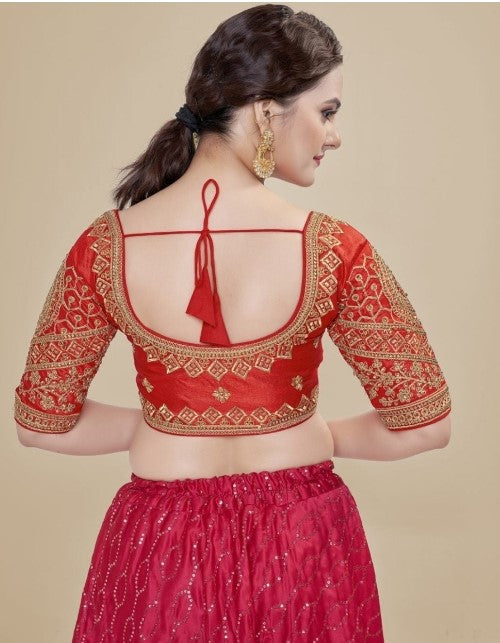 MK Women's Phantom Stitched Blouse With 3/4 Sleeve  with Hook for Casual Party & Festive Wedding for Womens & Ladies Pack of 1.