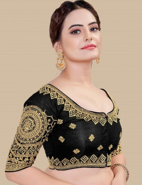 MK Women's Phantom Stitched Blouse With 3/4 Sleeve  with Hook for Casual Party & Festive Wedding for Womens & Ladies Pack of 1.