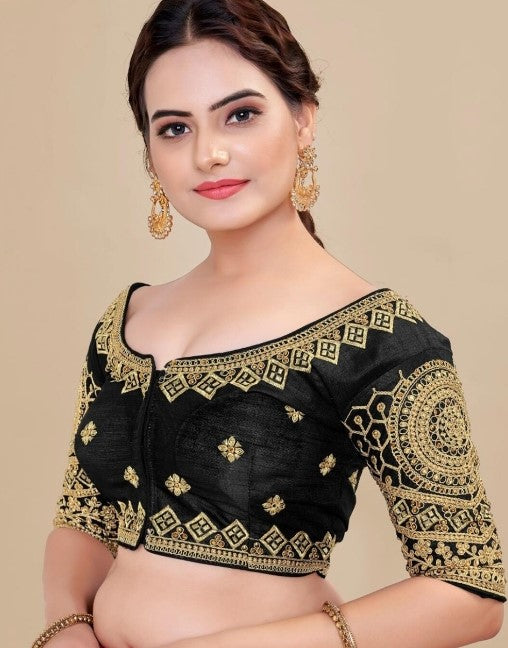 MK Women's Phantom Stitched Blouse With 3/4 Sleeve  with Hook for Casual Party & Festive Wedding for Womens & Ladies Pack of 1.