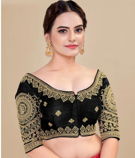MK Women's Phantom Stitched Blouse With 3/4 Sleeve  with Hook for Casual Party & Festive Wedding for Womens & Ladies Pack of 1.