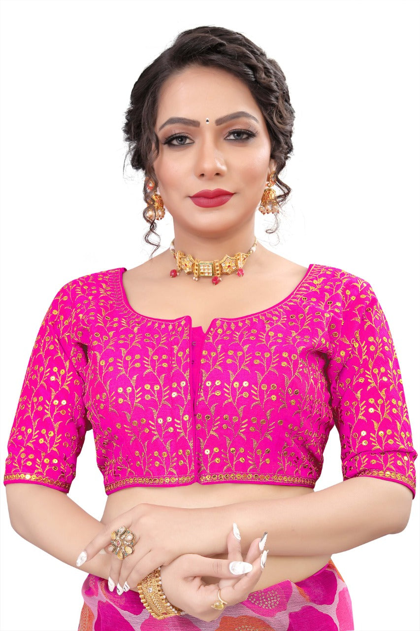 MK Women's Phantom Stitched with 3/4 Sleeve (Half Sleeves) with Hook for Casual Party & Festive Wedding for Women's & Ladies Pack of 1.