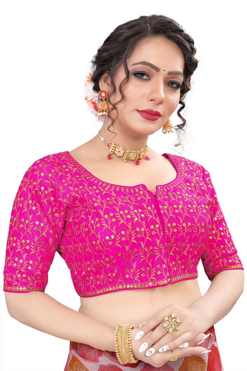 MK Women's Phantom Stitched with 3/4 Sleeve (Half Sleeves) with Hook for Casual Party & Festive Wedding for Women's & Ladies Pack of 1.