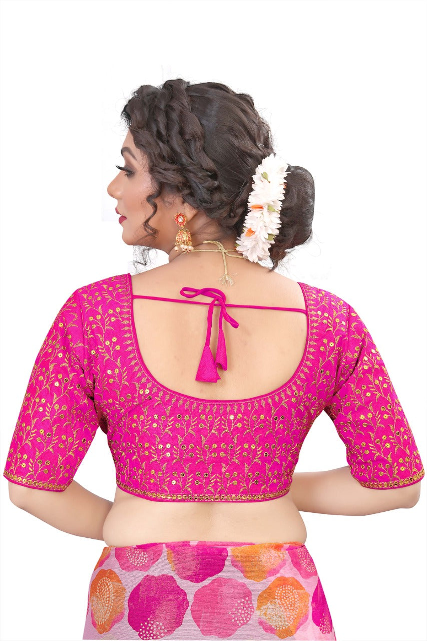 MK Women's Phantom Stitched with 3/4 Sleeve (Half Sleeves) with Hook for Casual Party & Festive Wedding for Women's & Ladies Pack of 1.