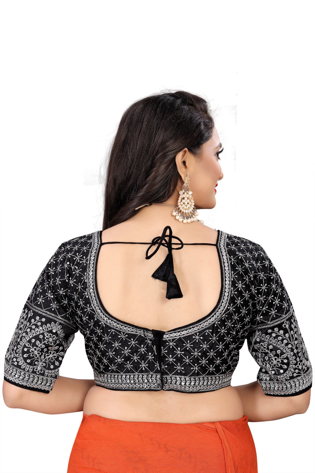 MK Women's Phantom Stitched Blouse With 3/4 Sleeve  with Hook for Casual Party & Festive Wedding for Womens & Ladies Pack of 1.