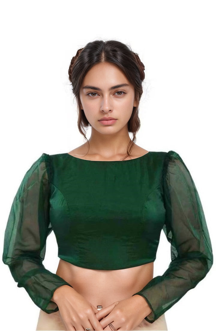 MK Women's Organza Leg'o Mutton Sleeve (Net Sleeves) for Casual Party & Festive Wedding for Womens & Ladies Pack of 1.