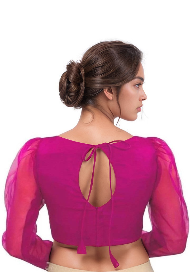 MK Women's Organza Leg'o Mutton Sleeve (Net Sleeves) for Casual Party & Festive Wedding for Womens & Ladies Pack of 1.