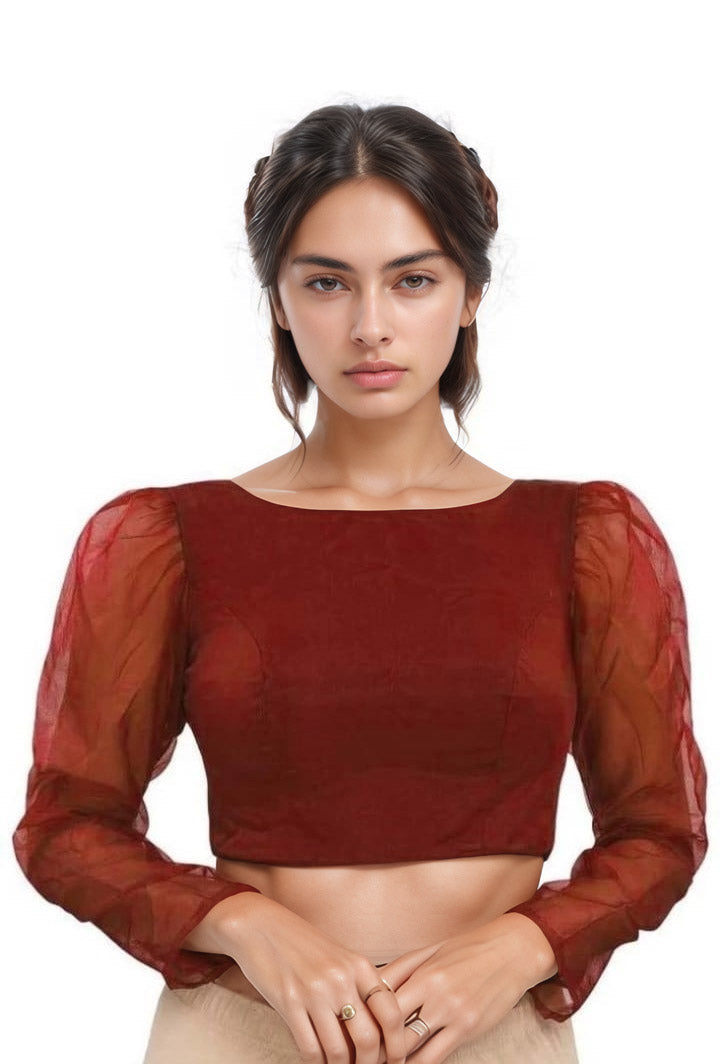 MK Women's Organza Leg'o Mutton Sleeve (Net Sleeves) for Casual Party & Festive Wedding for Womens & Ladies Pack of 1.