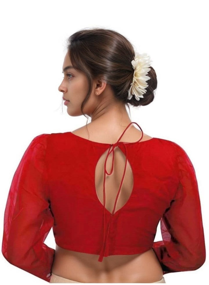 MK Women's Organza Leg'o Mutton Sleeve (Net Sleeves) for Casual Party & Festive Wedding for Womens & Ladies Pack of 1.