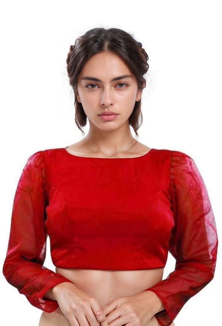 MK Women's Organza Leg'o Mutton Sleeve (Net Sleeves) for Casual Party & Festive Wedding for Womens & Ladies Pack of 1.