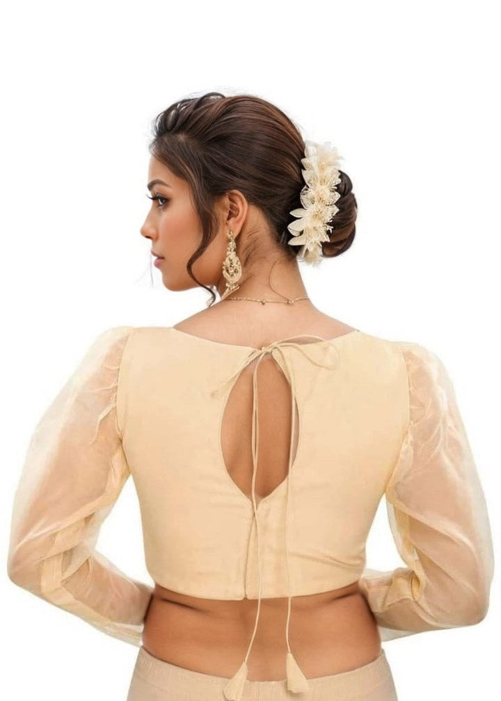 MK Women's Organza Leg'o Mutton Sleeve (Net Sleeves) for Casual Party & Festive Wedding for Womens & Ladies Pack of 1.