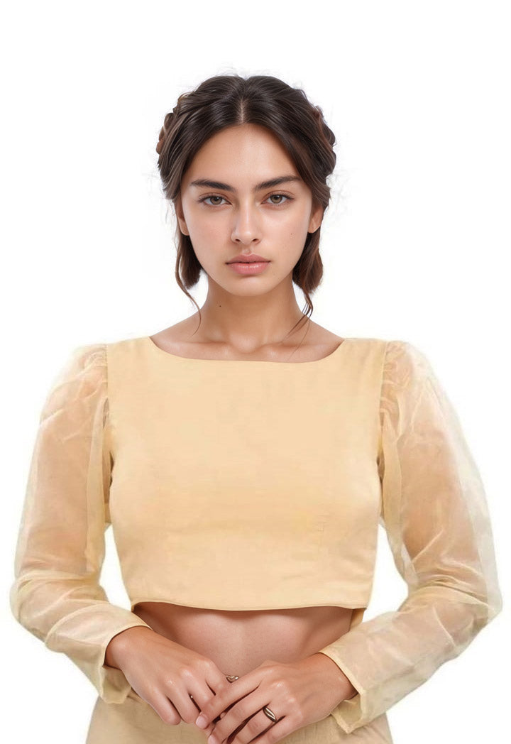 MK Women's Organza Leg'o Mutton Sleeve (Net Sleeves) for Casual Party & Festive Wedding for Womens & Ladies Pack of 1.